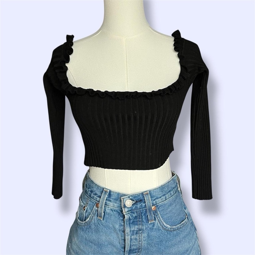 Reformation black off the shoulder Anna Cropped Top 🖤